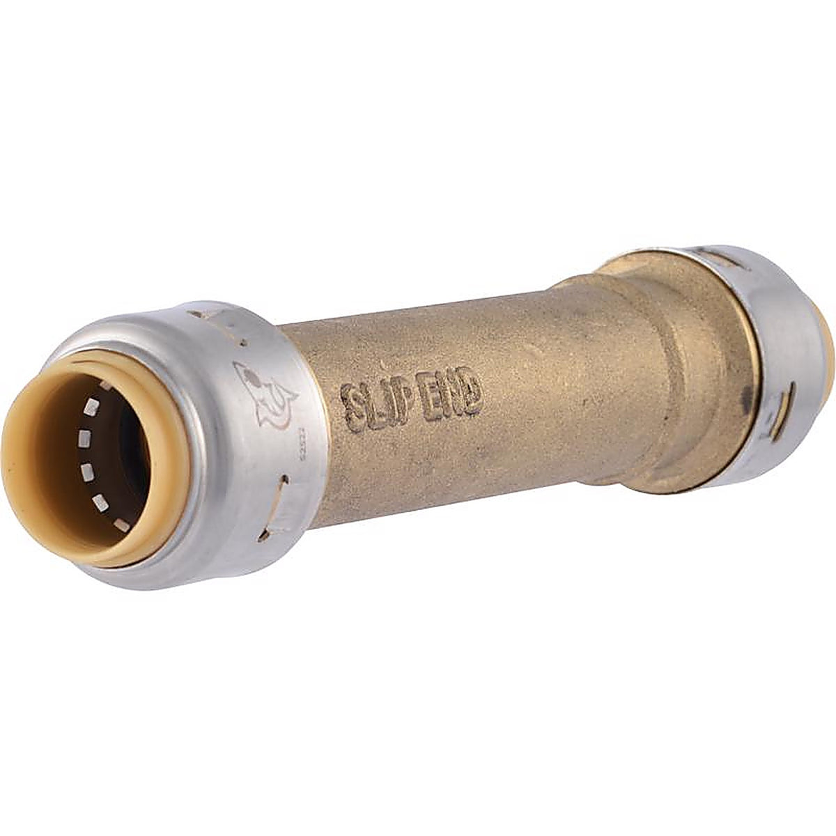 Sharkbite U3008LFA 1/2 in. Push x 1/2 in. Dia. Push Brass Slip Coupling