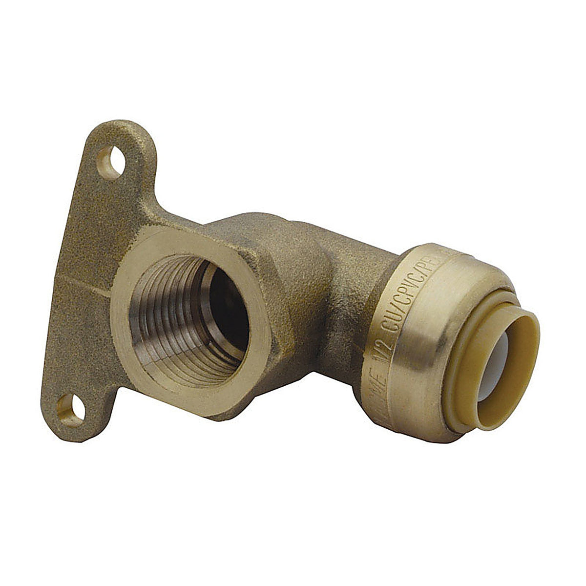 Sharkbite U335LFA 1/2 in. Push x 1/2 in. Dia. FPT Brass High Ear Elbow