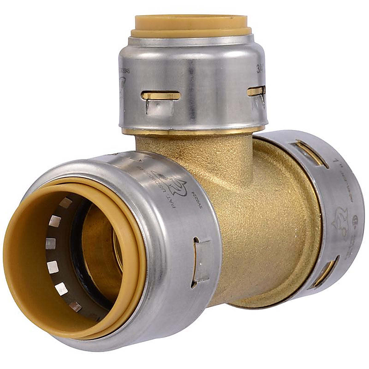 Sharkbite U416LFA 1 in. Push x 1 in. Dia. Push Brass Reducing Tee