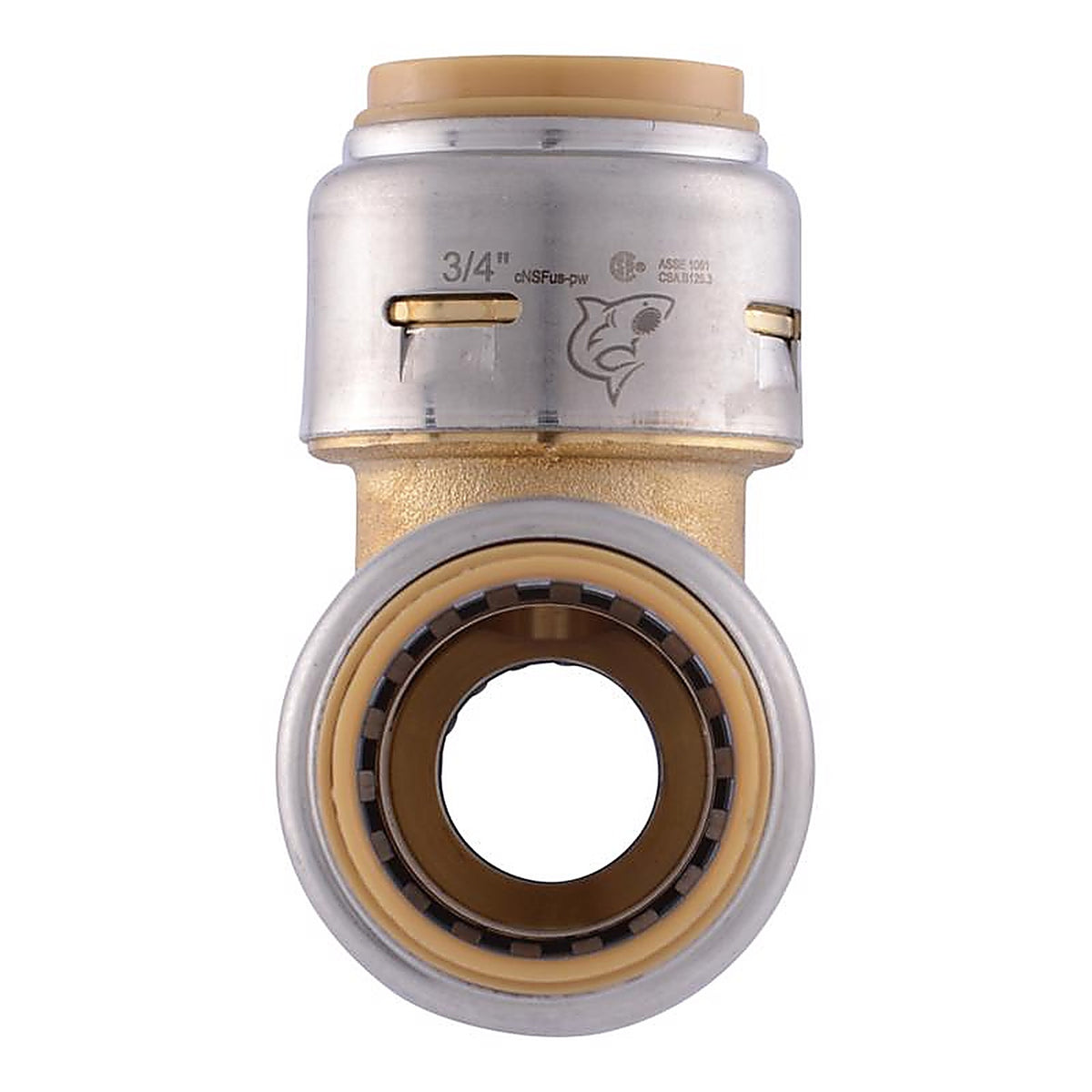 Sharkbite U444LFA 3/4 in. Push x 1/2 in. Dia. Push Brass Reducing Tee