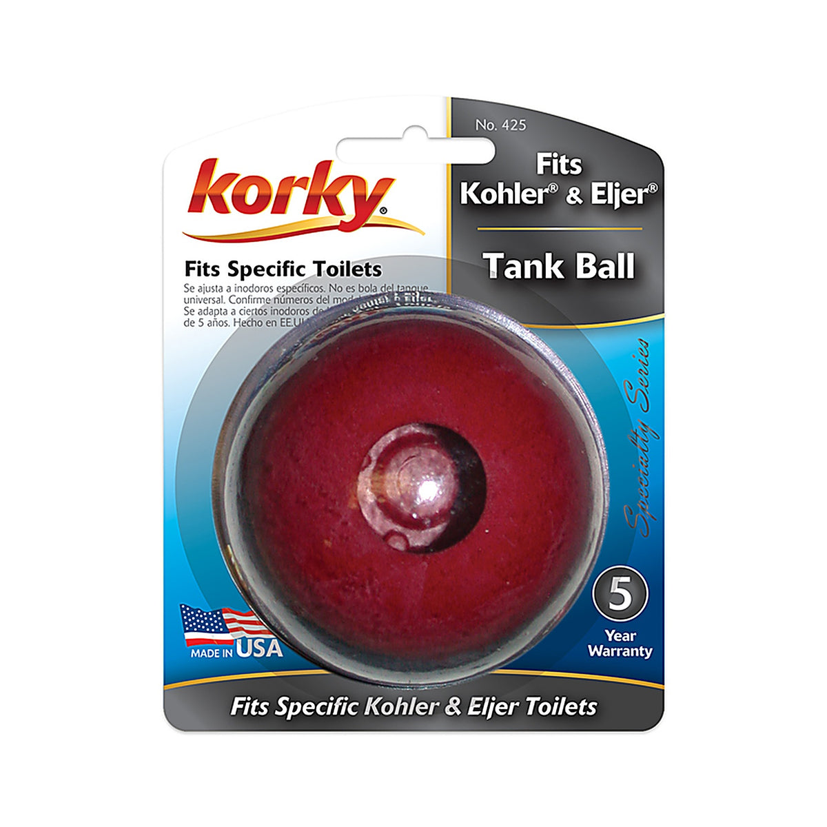 Korky 425BP Fits Kohler and Eljer Toilet Tank Ball