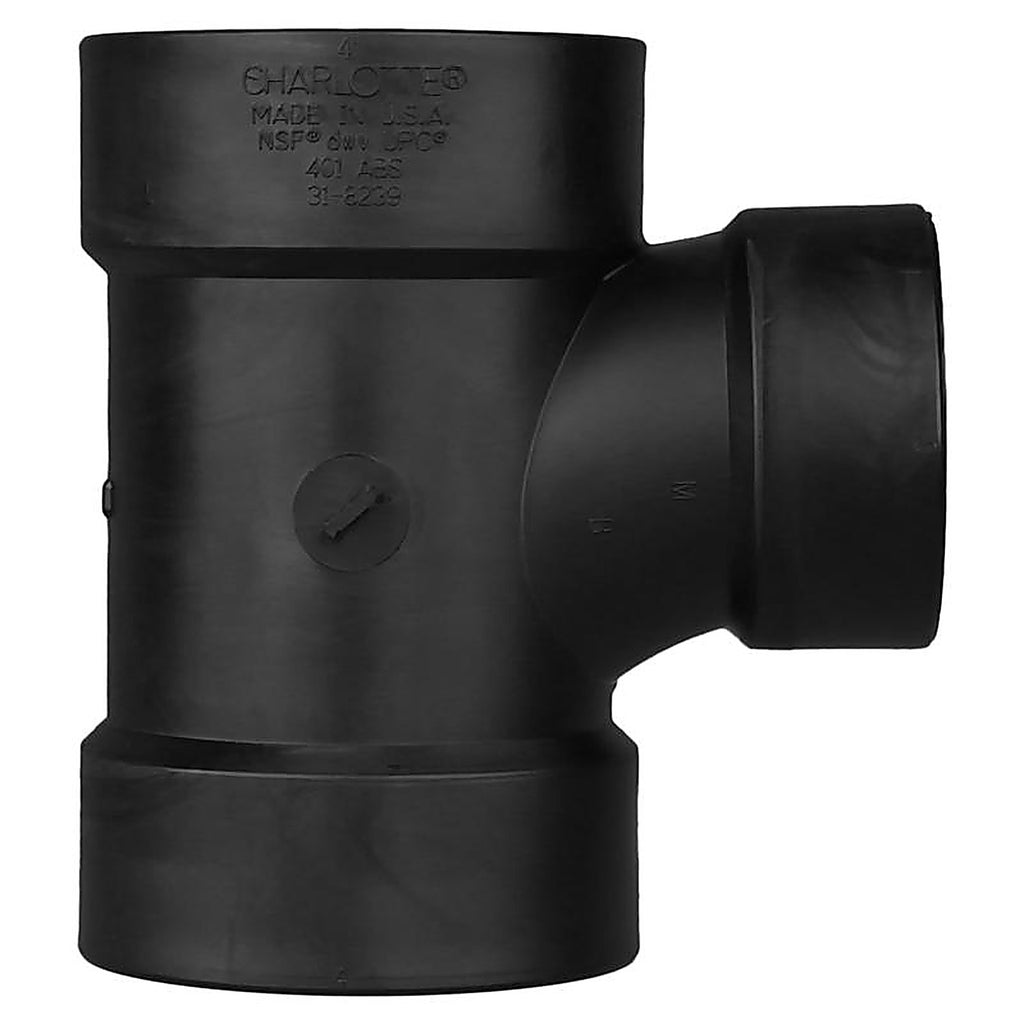 Charlotte Pipe ABS004012000 4 in. Hub x 3 in. Dia. Hub ABS Sanitary Tee