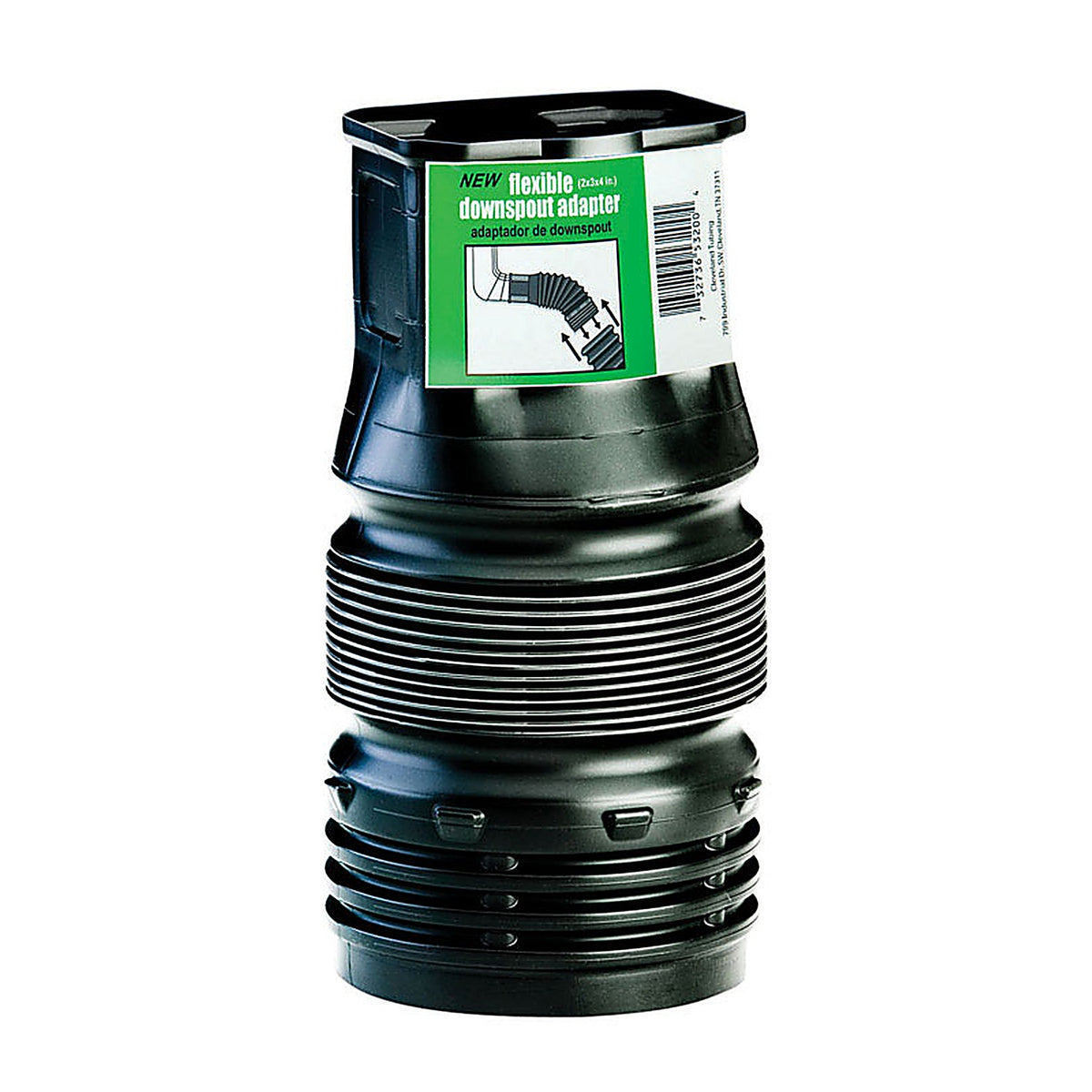 Flex-Drain ADP53202 2 in. Snap x 3 in. Dia. Snap Polypropylene Downspout Adapter