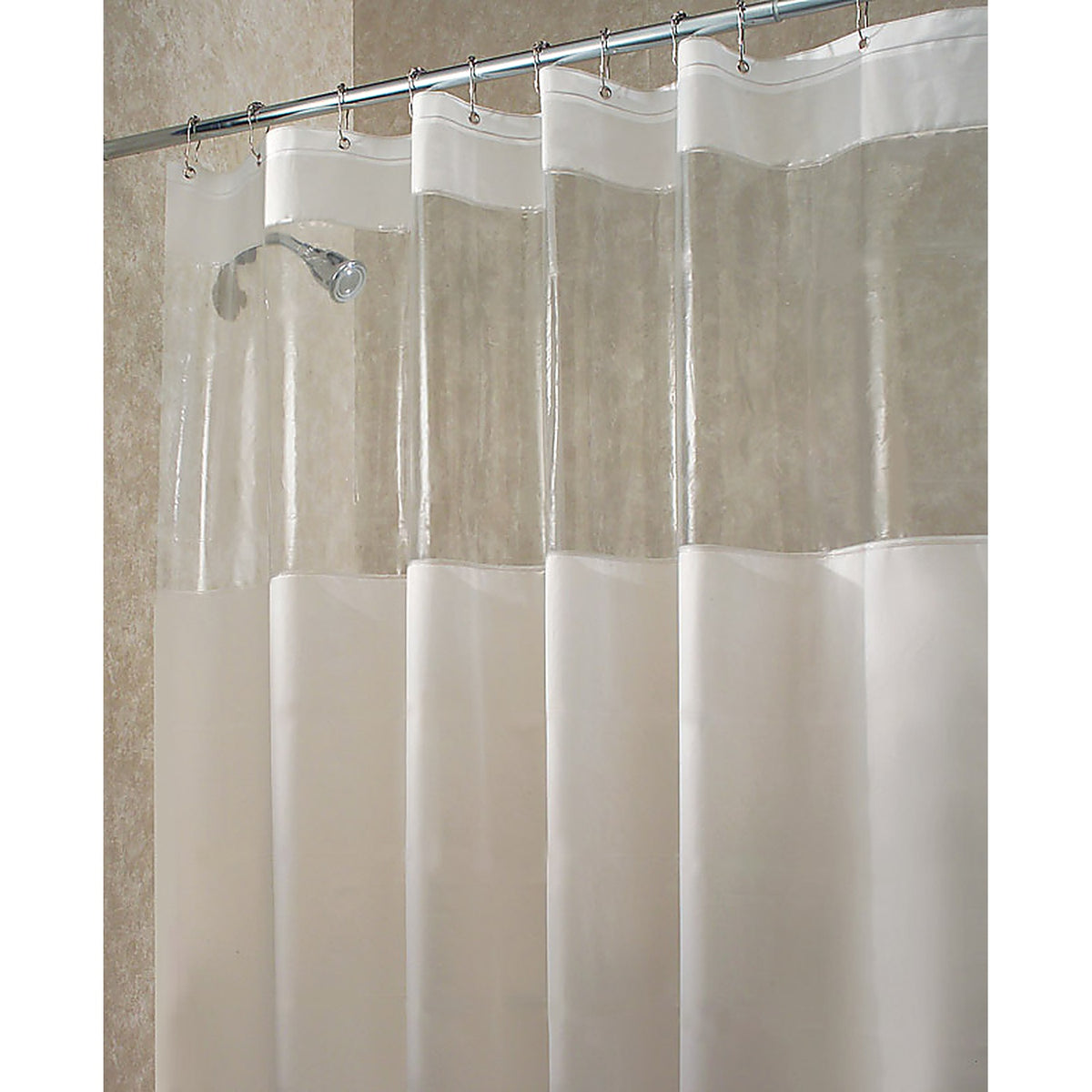 InterDesign 26680 72 in. H x 72 in. W White Eva Shower Curtain Liner Polyester
