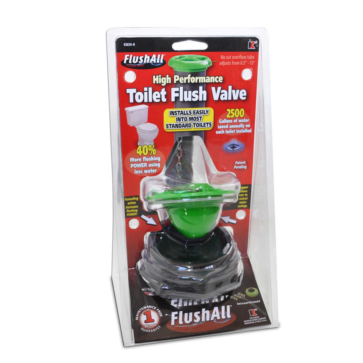 Keeney K835-9 Toilet Fill Valve Black Plastic