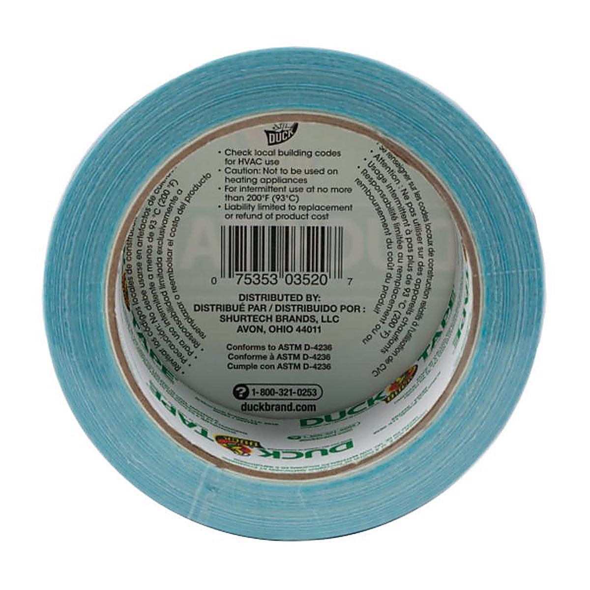 Duck 1265020 1.88 in. W x 20 yd. L Aqua Solid Duct Tape