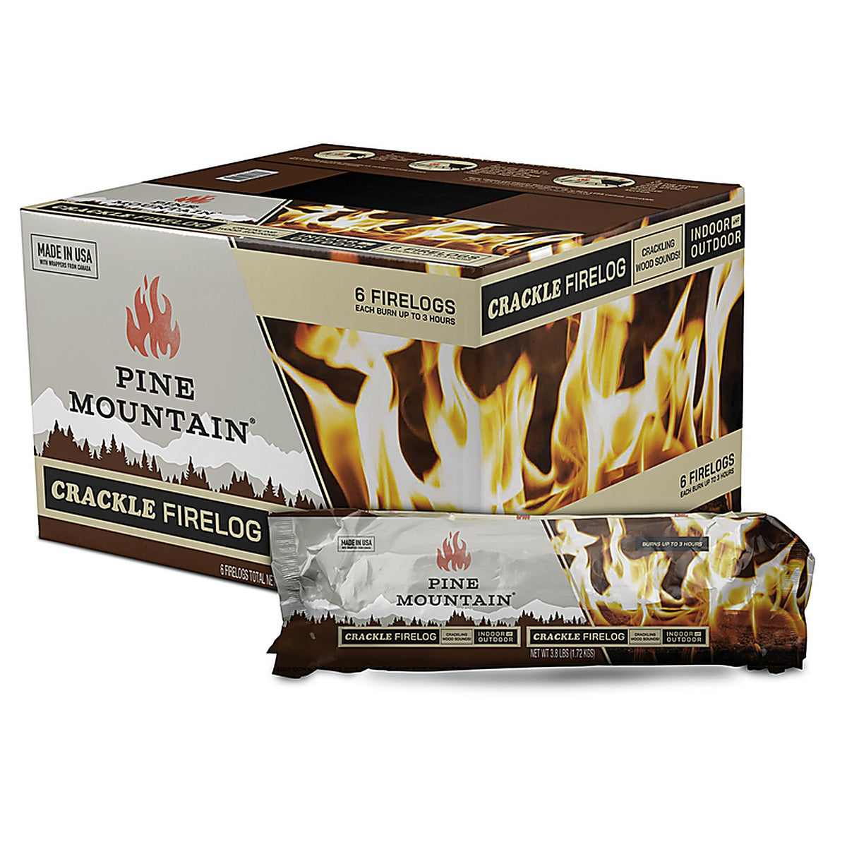 Pine Mountain 501-153-803 Crackling Fire Log 3hrs 6/Pack