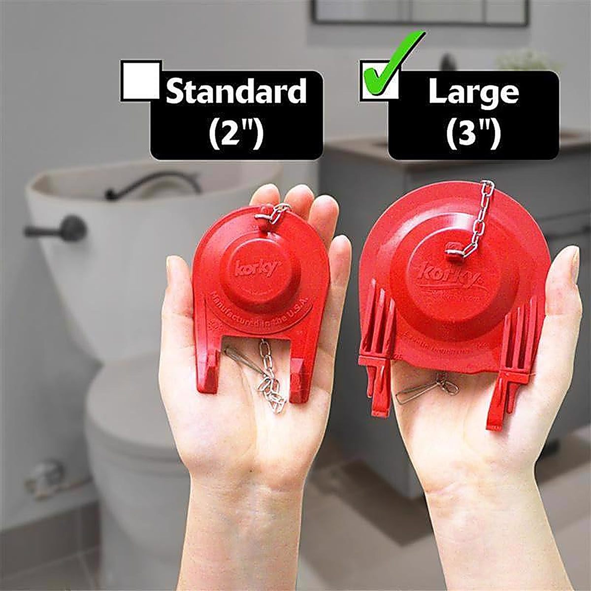 Korky 3060BP Toilet Flapper Red For Universal 3 in.