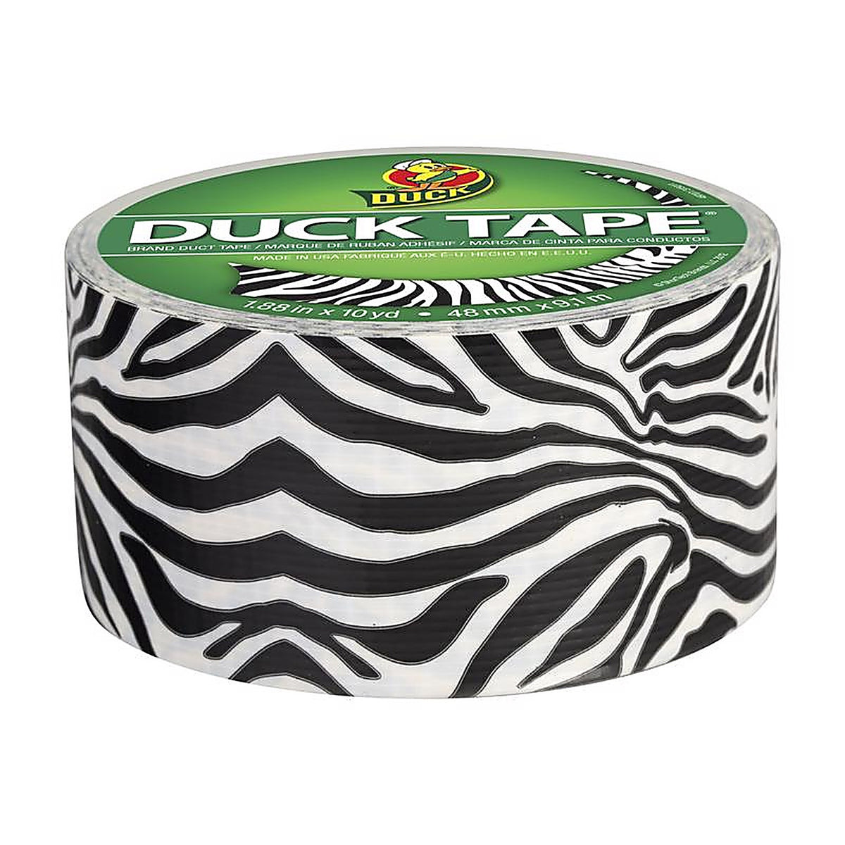 Duck 1398132 1.88 in. W x 10 yd. L Black/White Zig-Zag Zebra Duct Tape