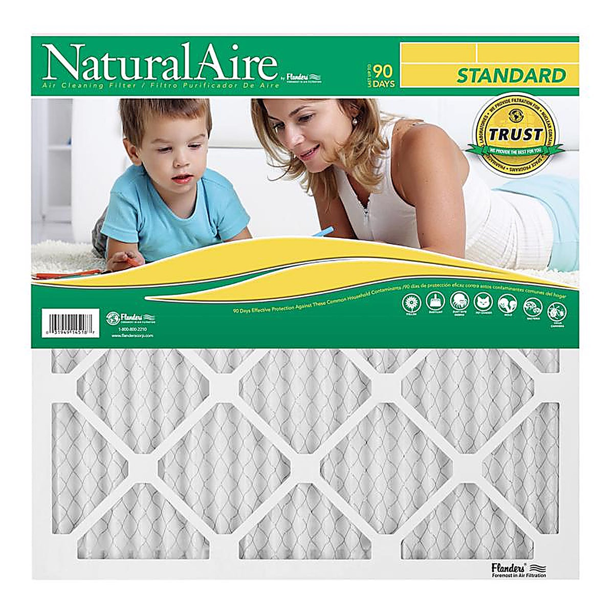 AAF Flanders 84858.01101 NaturalAire 10 in. W x 10 in. H x 1 in. D Pleated 8 MERV Pleated Air Filter