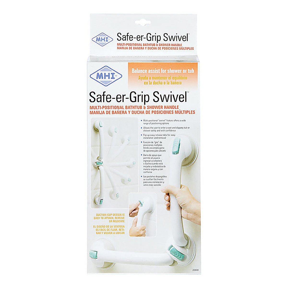 Safe-Er-Grip 20848 7.8 in. L Plastic Grab Bar