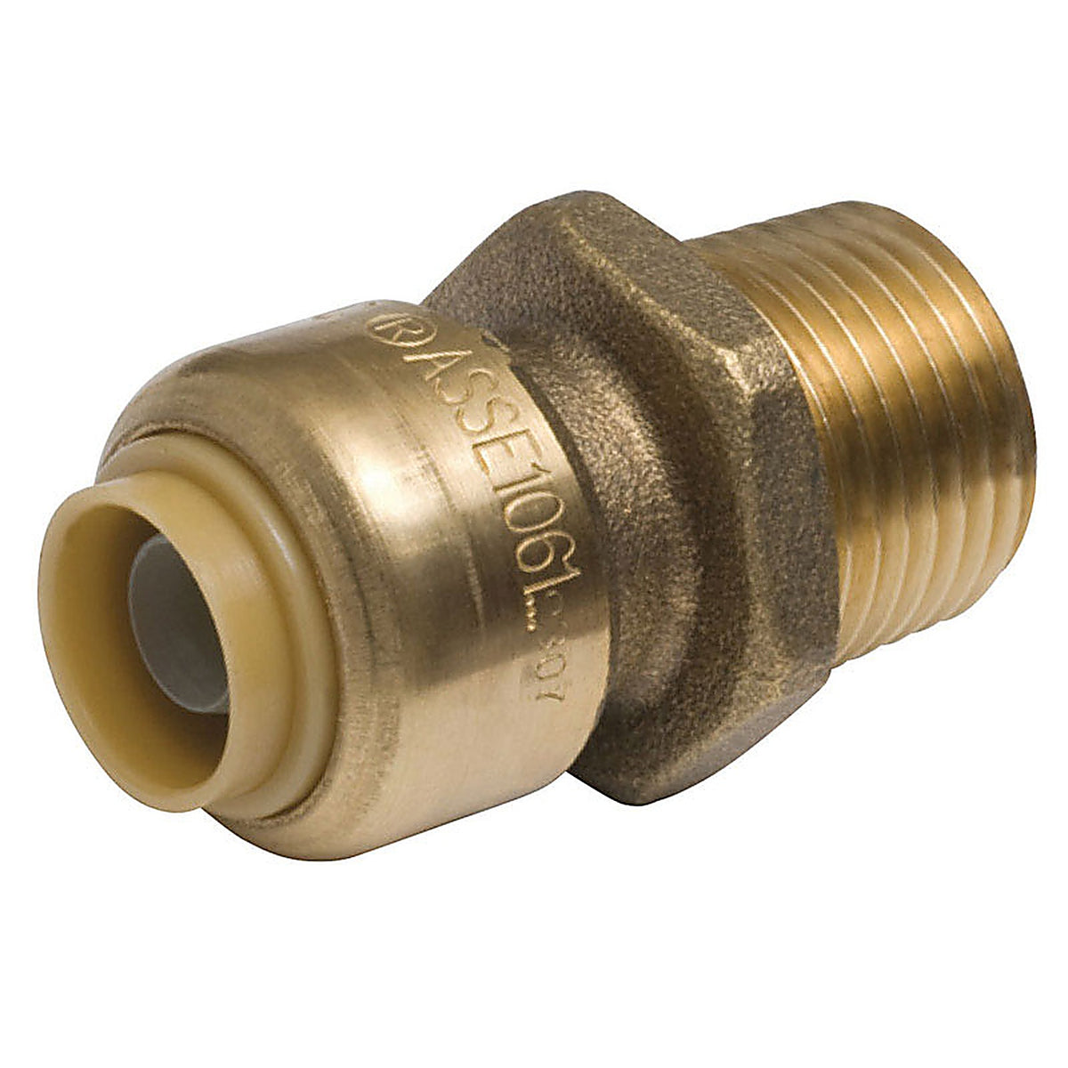 Sharkbite U118LFA 3/8 in. Push x 1/2 in. Dia. MPT Brass Connector