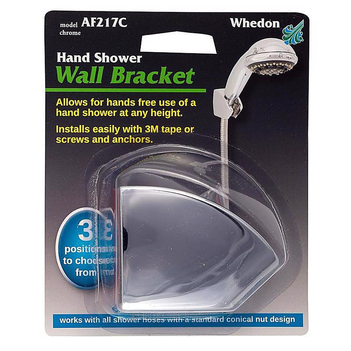 Whedon AF217C Chrome Plastic Shower Wall Mount Bracket