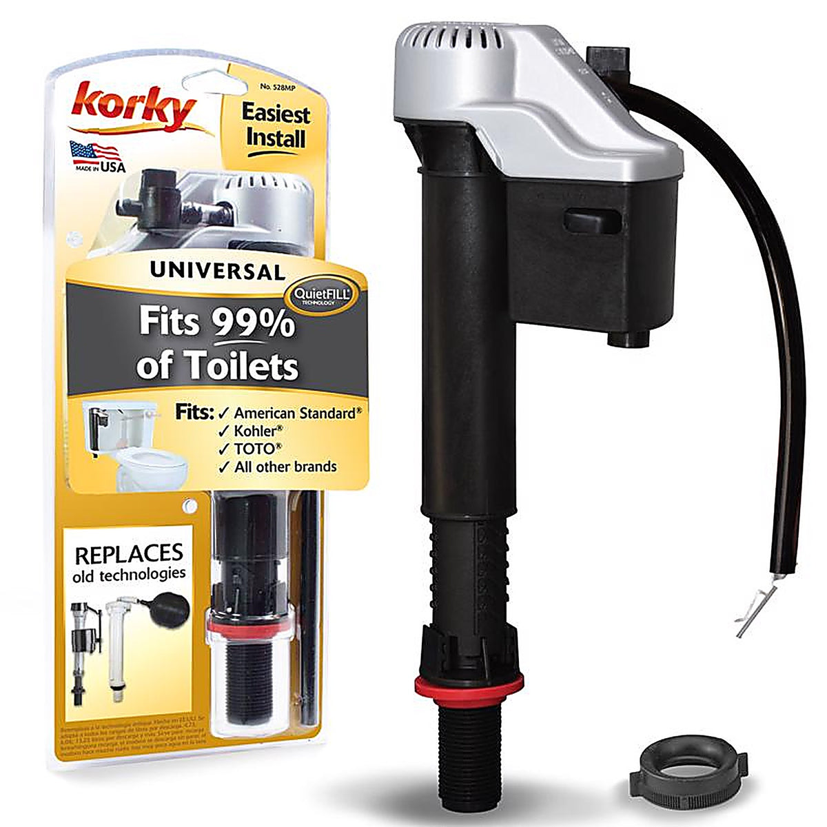 Korky 528MP QuietFILL Toilet Fill Valve Multicolored For Universal
