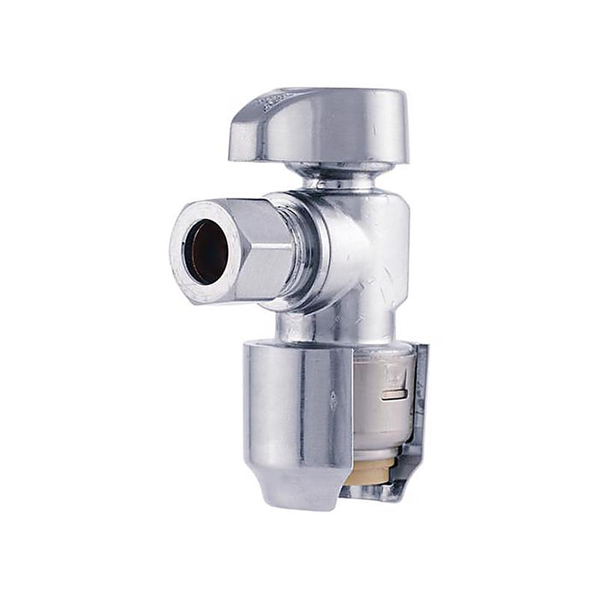 Sharkbite 23036-0000LF Push x 3/8 in. Chrome Plated Angle Stop Valve 1/2 in. Compression