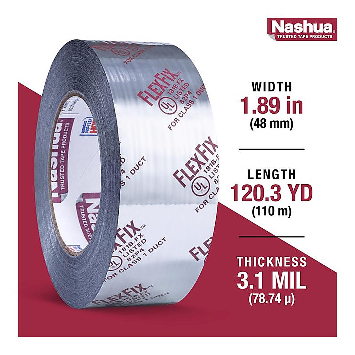 Nashua 1529786 1.89 in. W x 120 yd. L Black Duct Tape