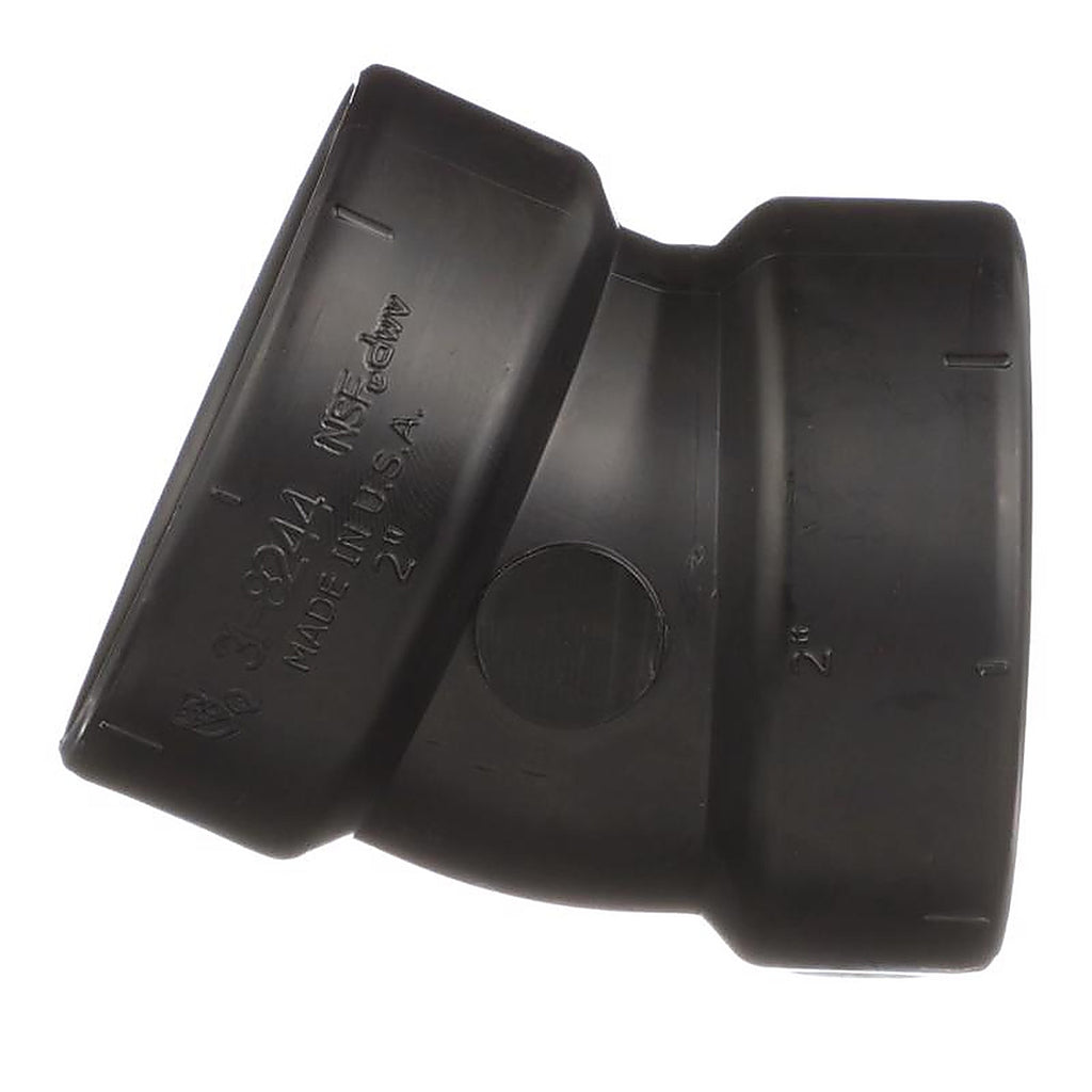 Charlotte Pipe ABS003240800 2 in. Hub x 2 in. Dia. Hub ABS 22-1/2 Degree Elbow