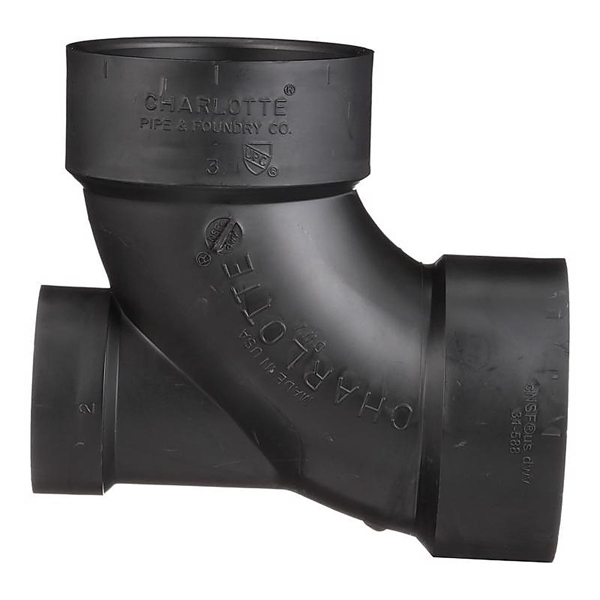Charlotte Pipe ABS003030800 3 in. Hub x 3 in. Dia. Hub ABS 90 Degree Elbow