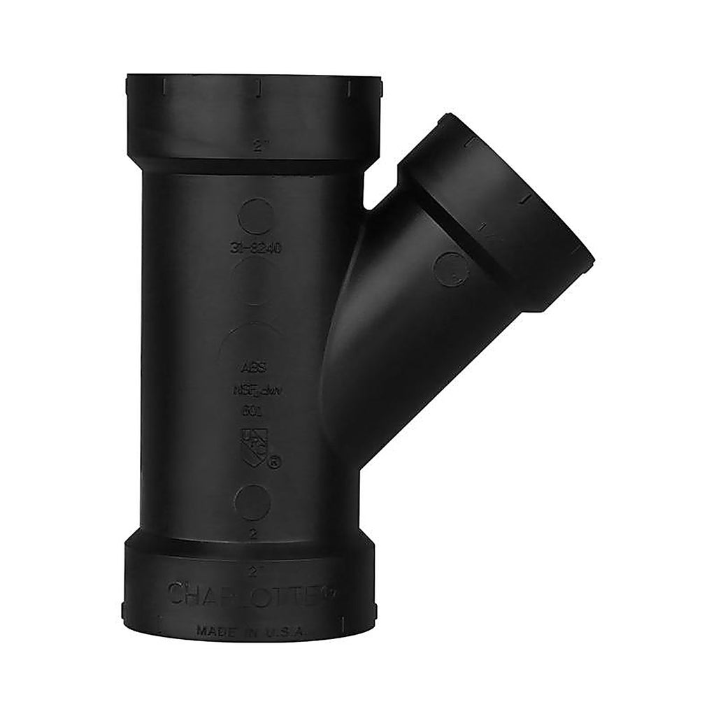 Charlotte Pipe ABS006011000 2 in. Hub x 1-1/2 in. Dia. Hub ABS Wye