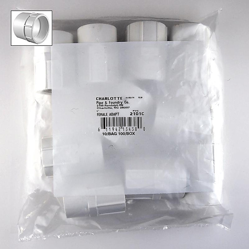 Charlotte Pipe PVC02101C1000 Schedule 40 1 in. Slip x 1 in. Dia. FPT PVC Adapter