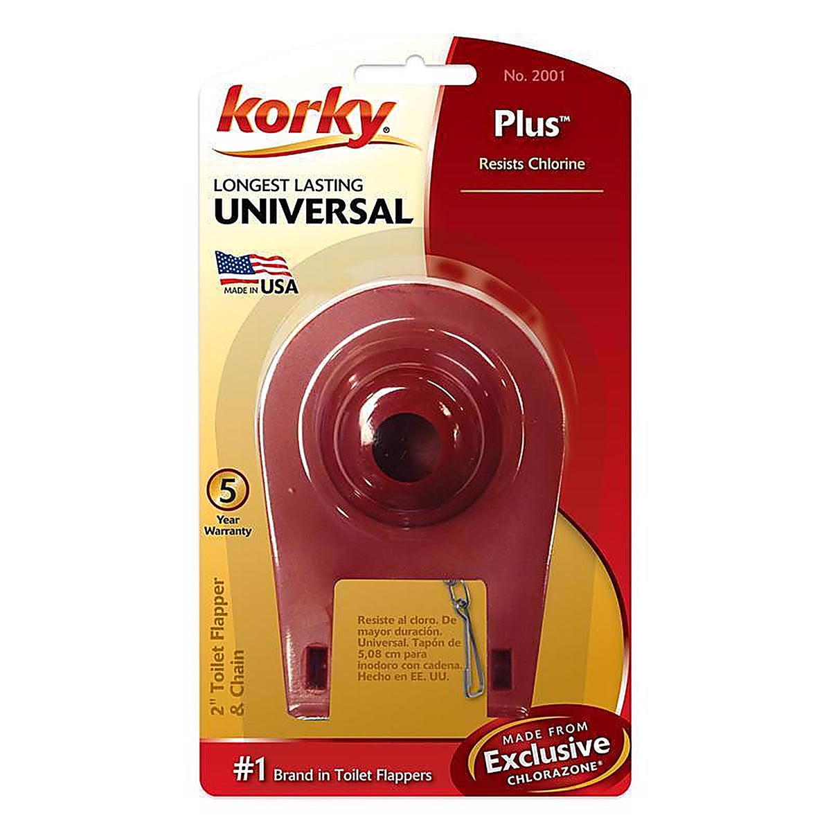 Korky 2001BP Premium Universal Toilet Flapper Red