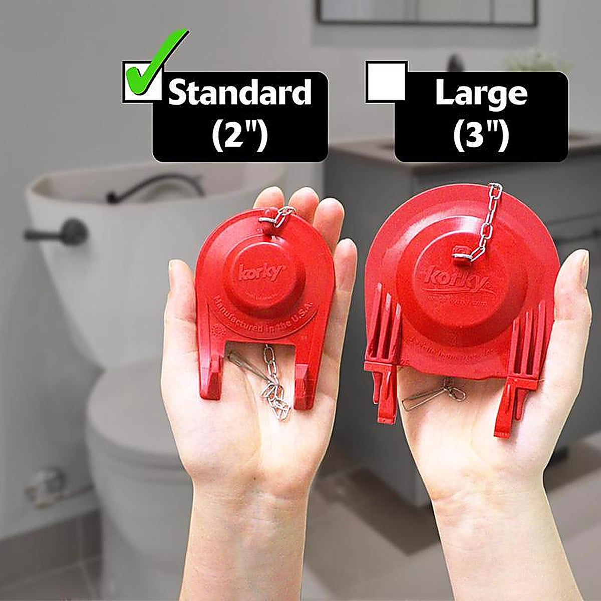 Korky 2001BP Premium Universal Toilet Flapper Red