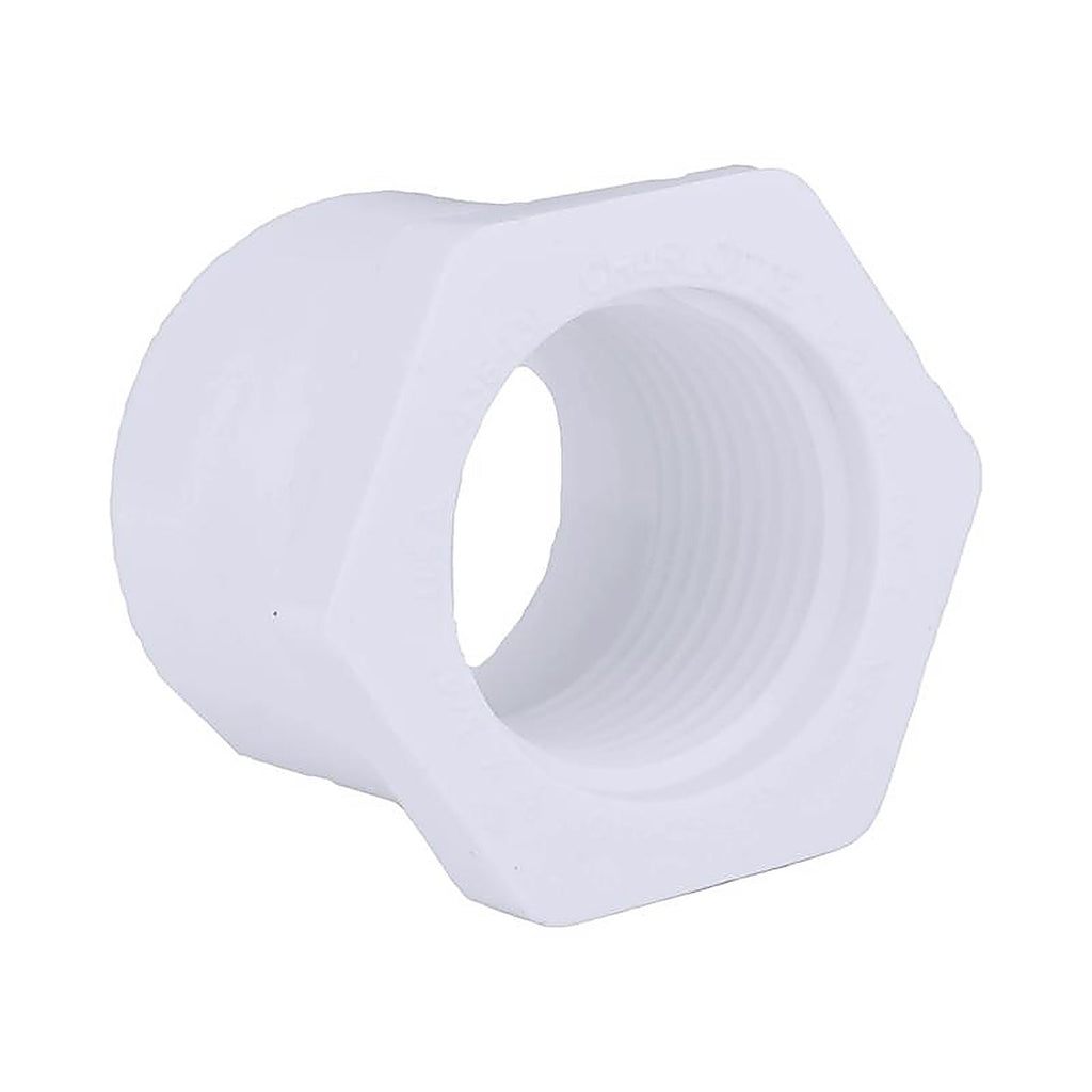 Charlotte Pipe PVC 02108 0800 Schedule 40 1 in. Spigot x 3/4 in. Dia. FPT PVC Reducing Bushing