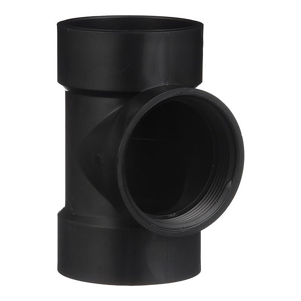 Charlotte Pipe ABS004451000 3 in. Hub x 3 in. Dia. Hub ABS Flush Cleanout Tee