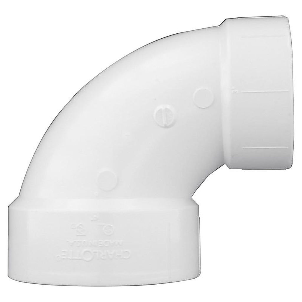 Charlotte Pipe PVC003290600 4 in. Hub x 3 in. Dia. Hub PVC Elbow