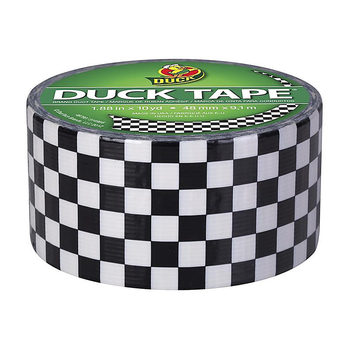 Duck 280410 1.88 in. W x 10 yd. L Black/White Checker Duct Tape