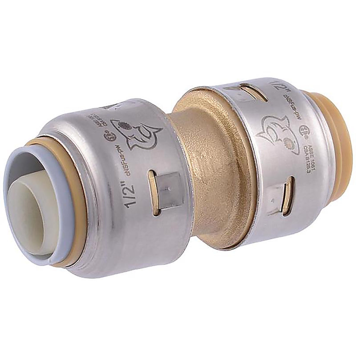 Sharkbite U4008LFA 1/2 in. Push x 1/2 in. Dia. Push Brass Coupling
