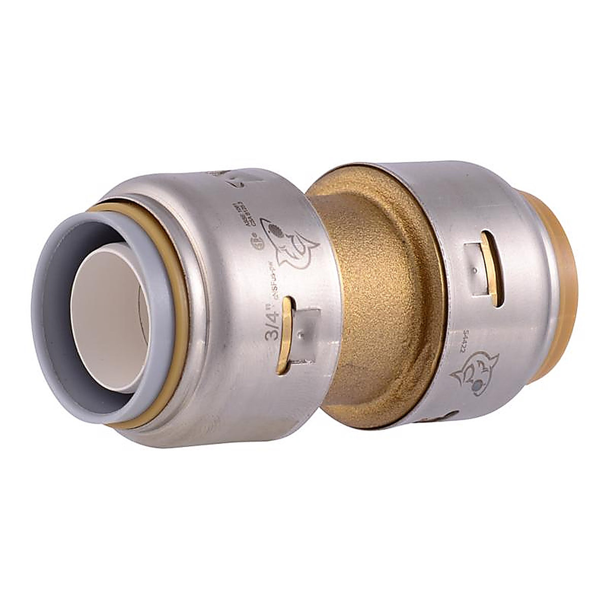 Sharkbite U4016LFA 3/4 in. Push x 3/4 in. Dia. Push Brass Coupling