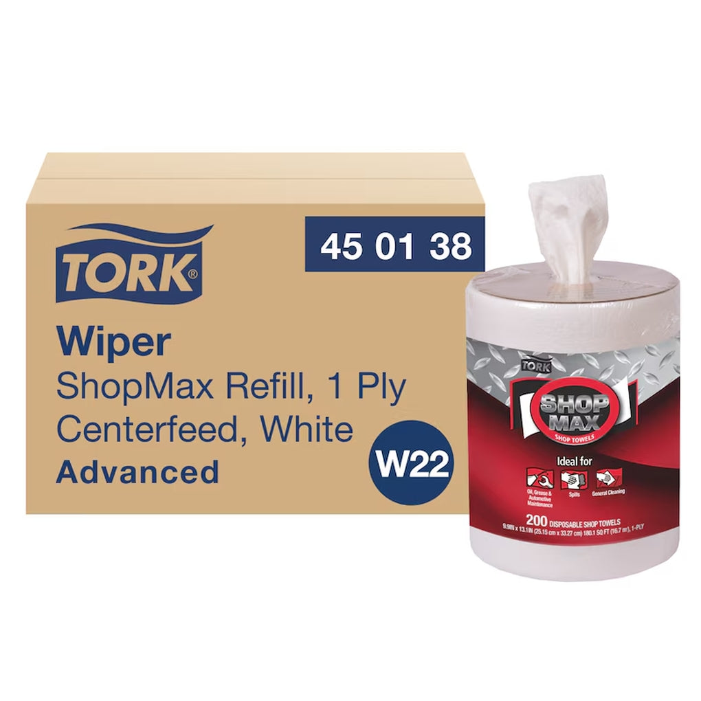Tork/Essity 450138 Tork Advanced ShopMax Wiper 450, Centerfeed Refill, 2 per case