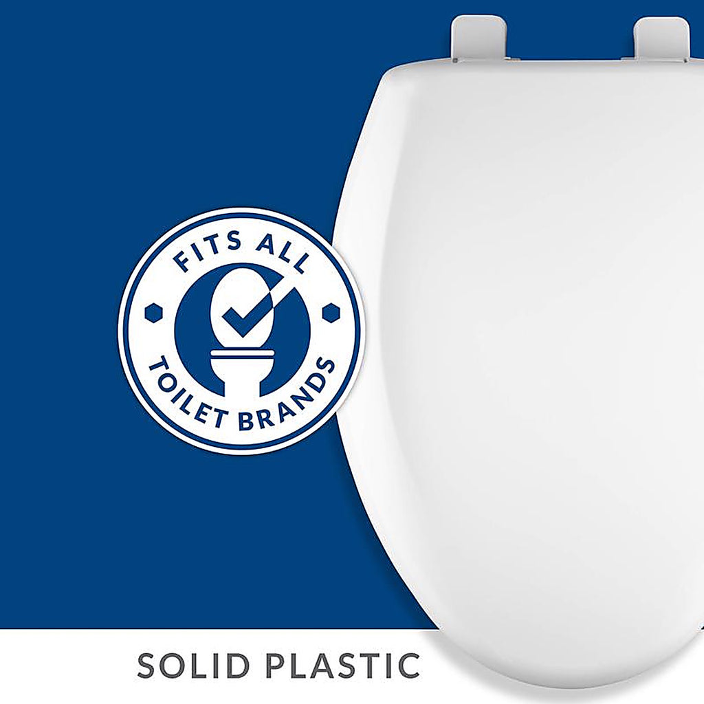 Bemis 1250TTA-000 Bemis Elongated White Plastic Toilet Seat
