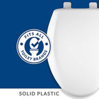 Bemis 1250TTA-000 Bemis Elongated White Plastic Toilet Seat