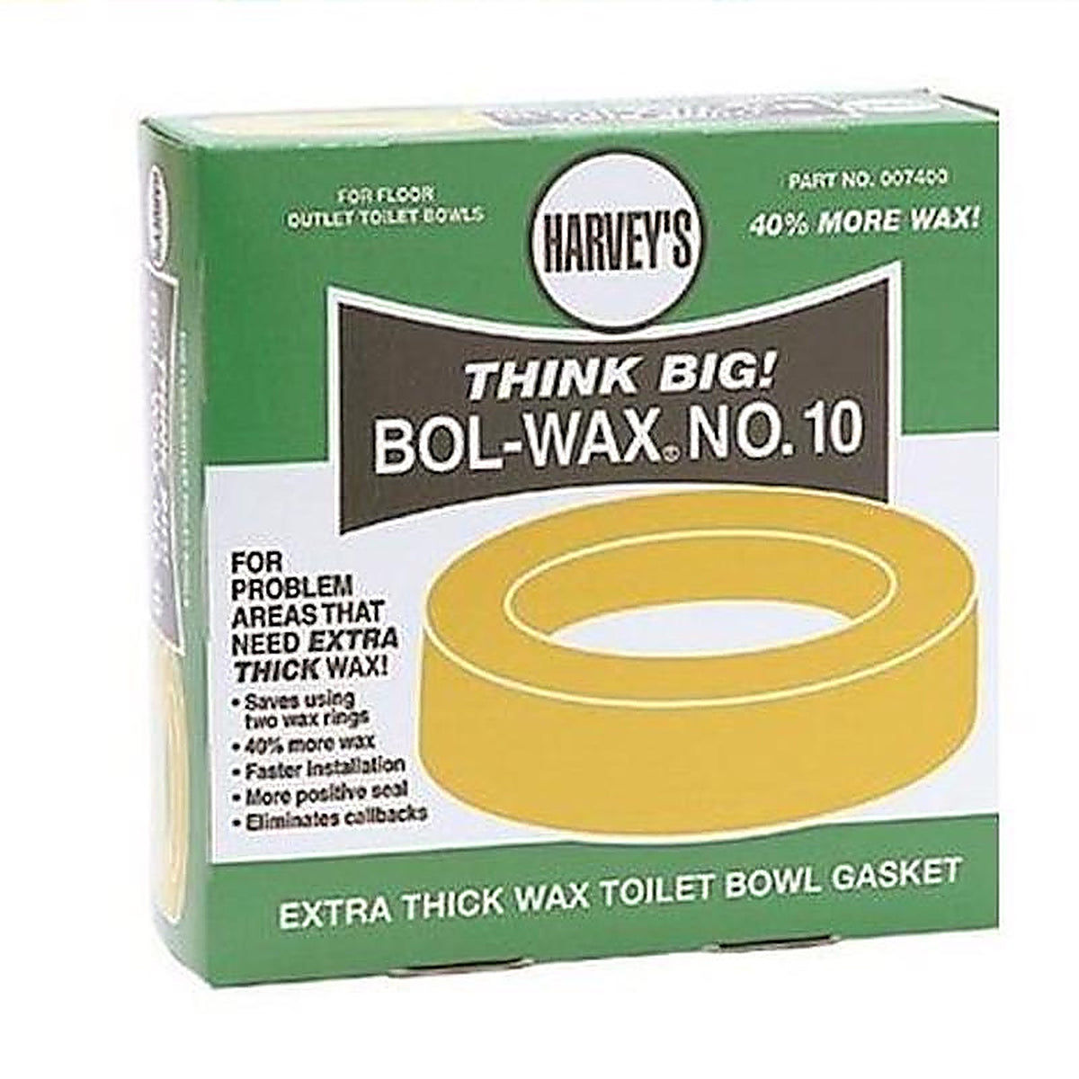 Oatey 001109-N Harveys Toilet Bowl Gasket with Wax & Flange Polyethylene #10