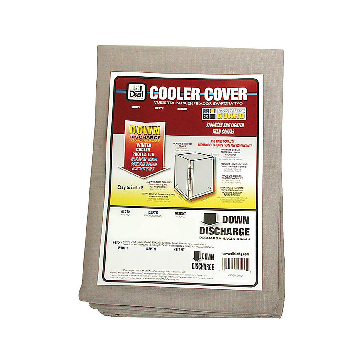 Dial 8935 40 in. H x 34 in. W Polyester Gray Evaporative Cooler Cover