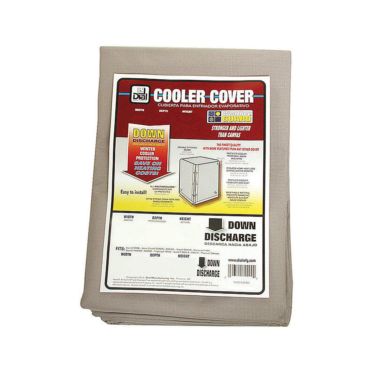 Dial 8946 45 in. H x 37 in. W Polyester Gray Evaporative Cooler Cover