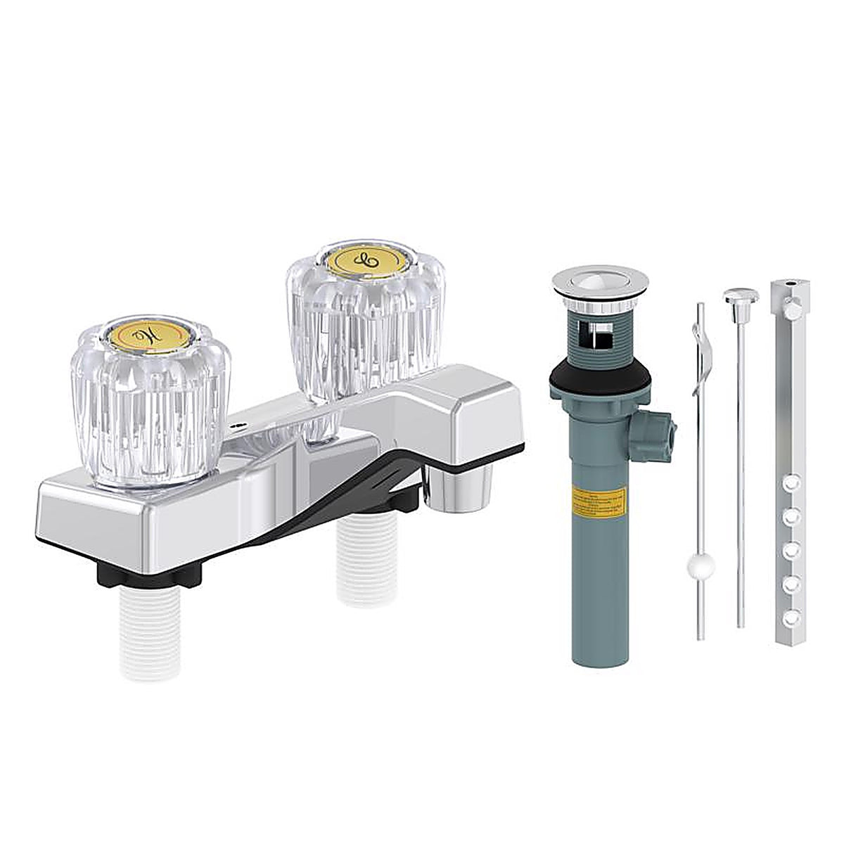 Home Plus 4224P-CP Traditional Chrome Two Handle Lavatory Pop-Up Faucet 4