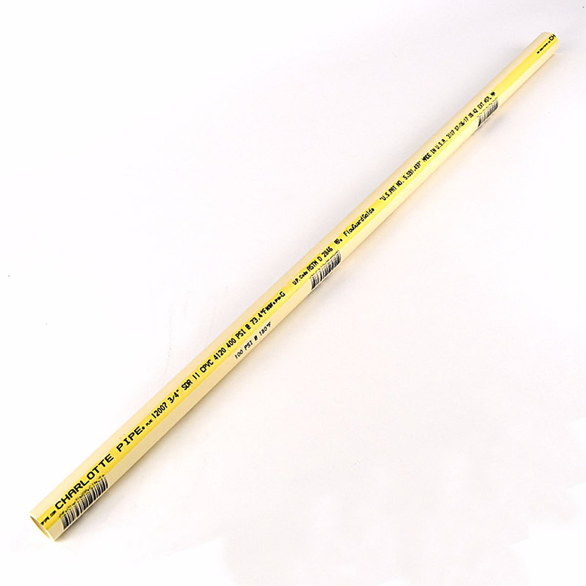 Charlotte Pipe CTS 12007 0200 Schedule 40 CPVC Pipe 3/4 in. Dia. 2 ft. Plain End 100 psi