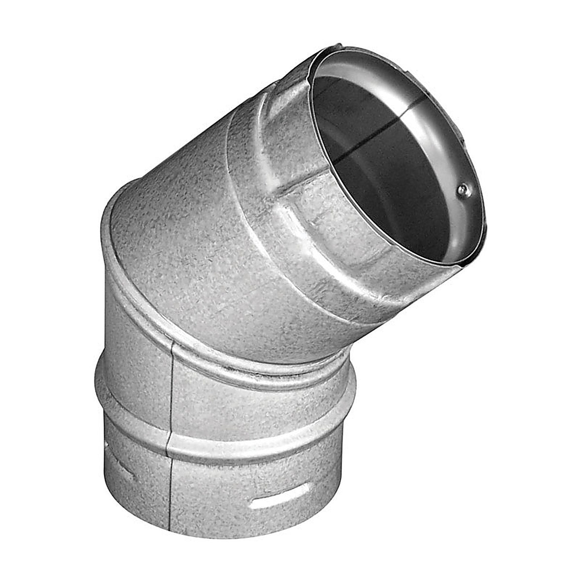 DuraVent 3PVL-E45R 3 in. Dia. x 3 in. Dia. 45 deg. Galvanized Steel/Stainless Steel Stove Pipe Elbow