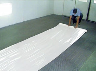 RBL Products 454 48" x 200' Spray Booth Floor Film, White Plastic (Reversed Roll)