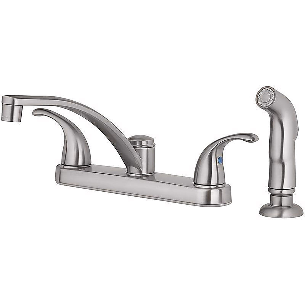 OakBrook 810NC-F5004 Coastal Two Handle Brushed Nickel Kitchen Faucet Side Sprayer Included
