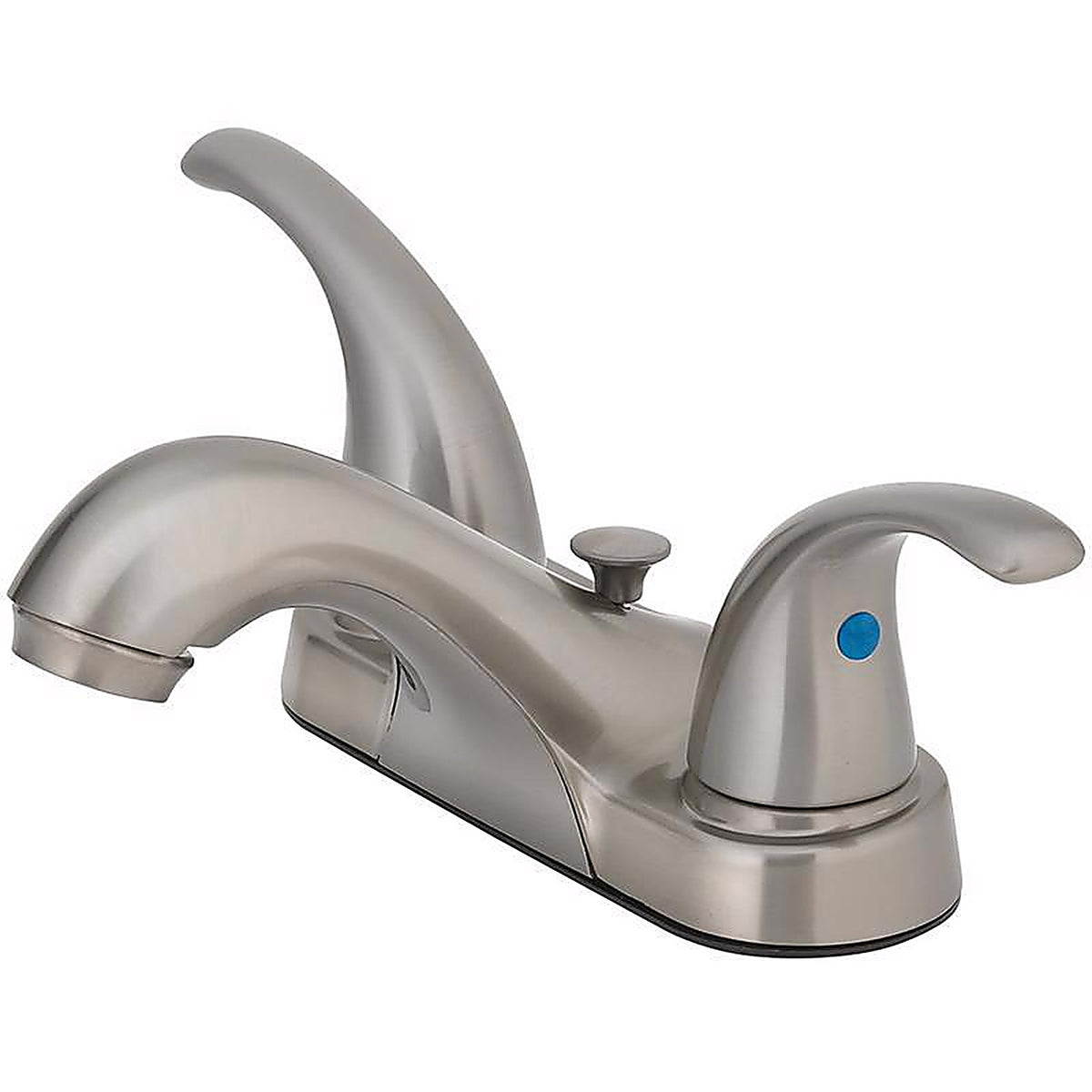 OakBrook 67499W-6104 Pacifica Brushed Nickel Two Handle Lavatory Pop-Up Faucet 4 in.