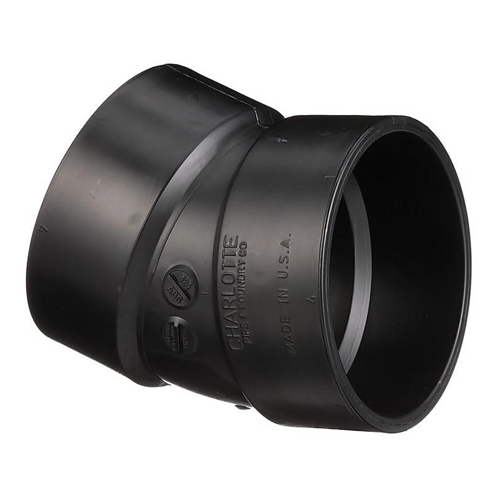 Charlotte Pipe ABS003241200 4 in. Hub x 4 in. Dia. Hub ABS Elbow