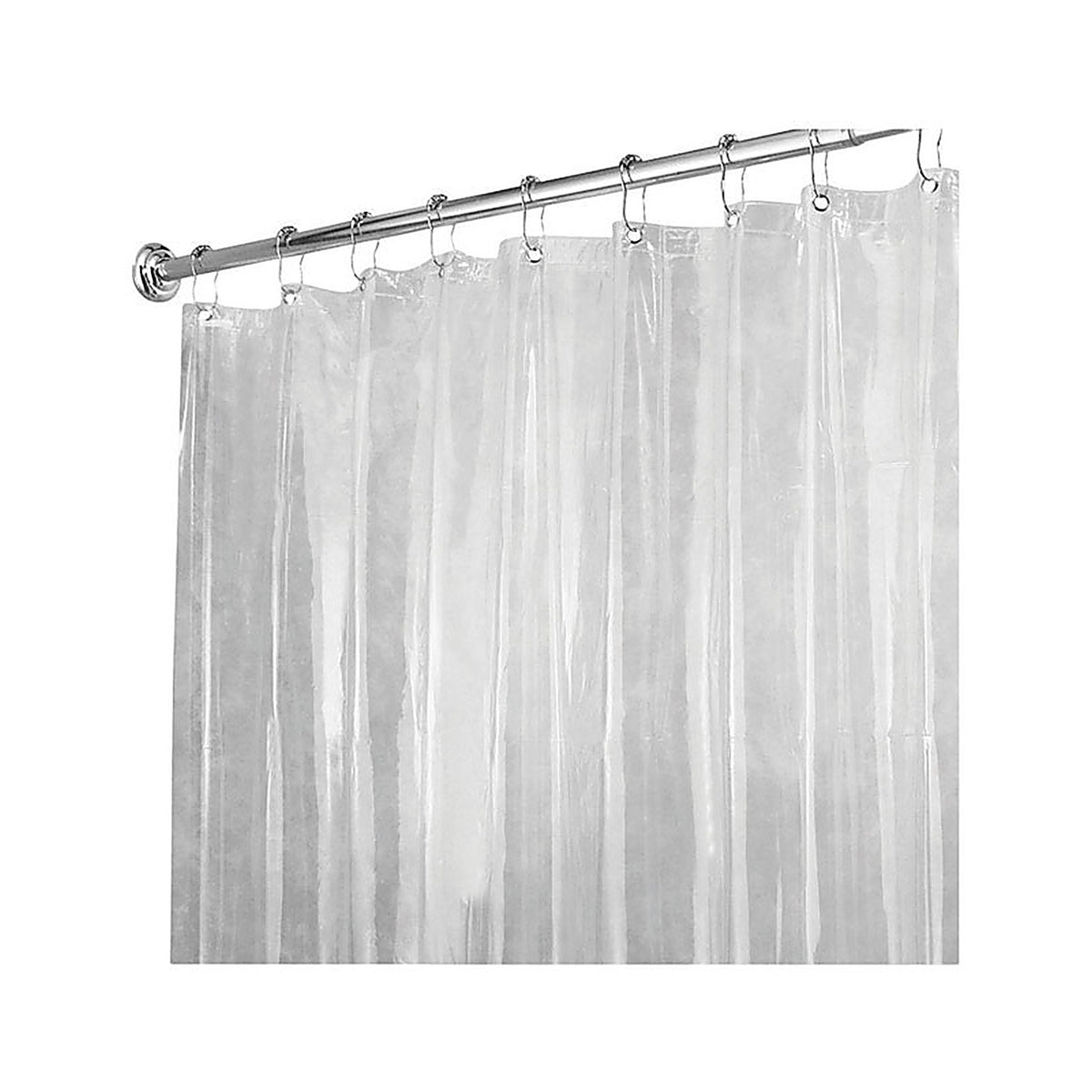 InterDesign 14551 72 in. H x 72 in. W Clear Solid Shower Curtain Liner PEVA