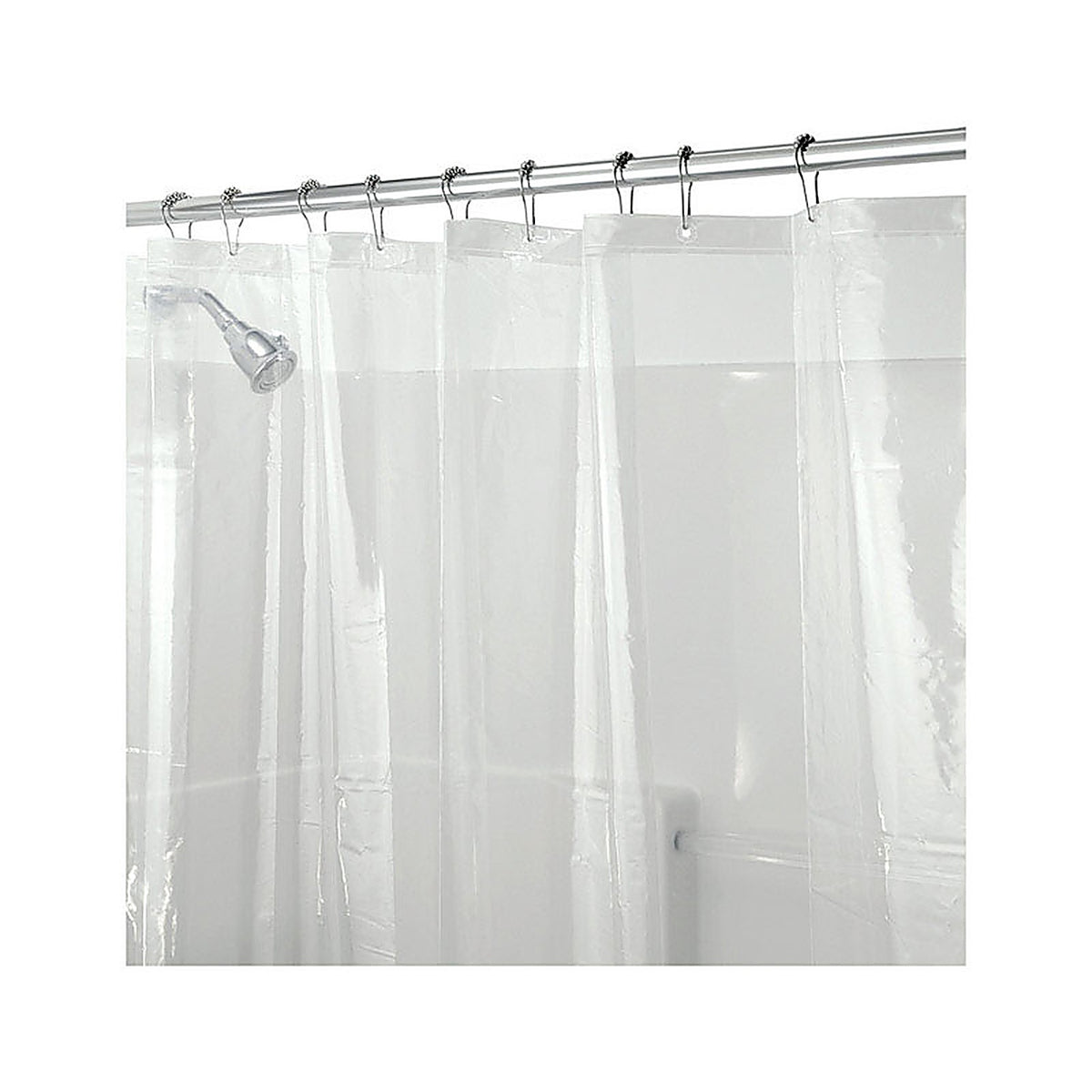 InterDesign 12052 72 in. H x 72 in. W Clear Solid Shower Curtain Liner PEVA