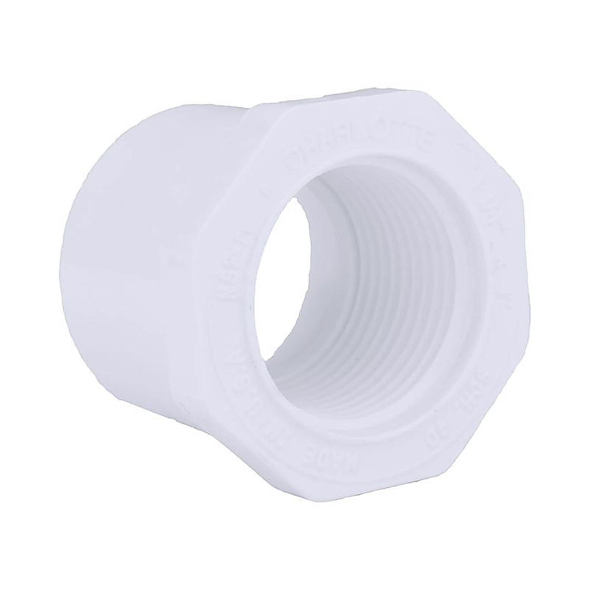 Charlotte Pipe PVC 02108 1000 Schedule 40 1-1/4 in. Spigot x 1 in. Dia. FPT PVC Reducing Bushing