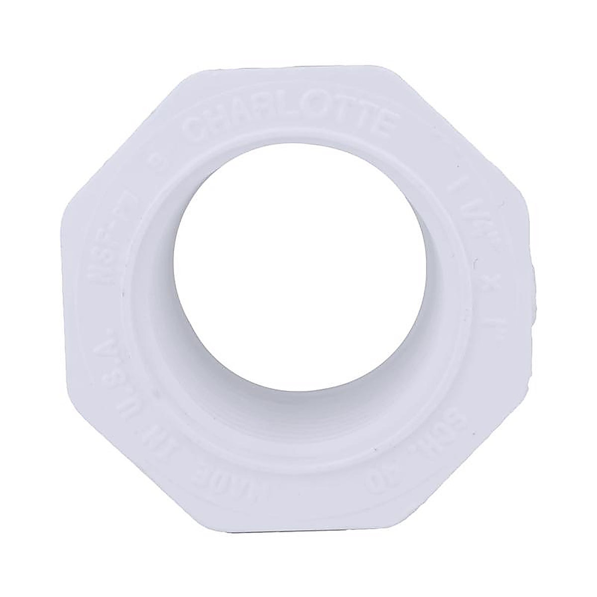 Charlotte Pipe PVC 02108 1000 Schedule 40 1-1/4 in. Spigot x 1 in. Dia. FPT PVC Reducing Bushing