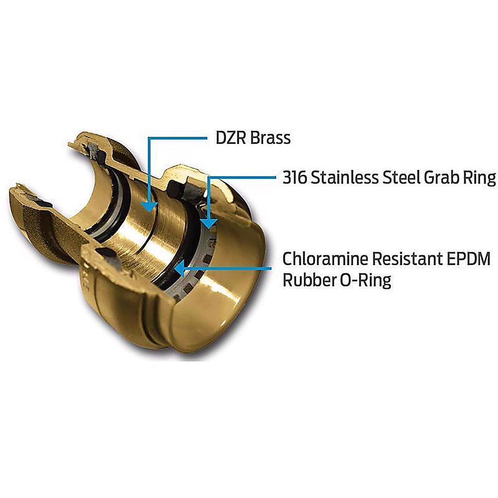 Sharkbite 24735LF 1/2 in. Brass Push Fit Ball Valve